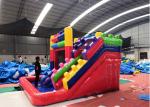 Outdoor Inflatable Bounce House Combo , Triple Play Moonwalk Double Slide Combo
