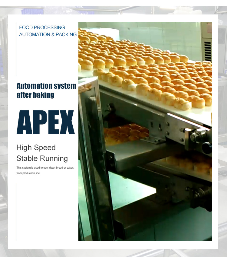 Bread Cake Double Deck Switchingover Automatic Conveyor System Cooling Conveyor For Sale