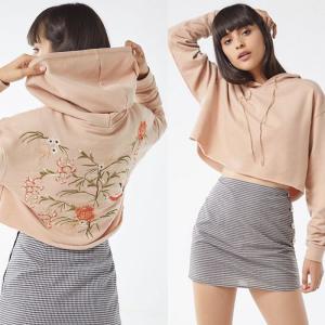 Wholesale Custom Cropped Hoodies Sweatshirts Embroidered from china suppliers