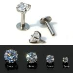 Surgical Steel Prong Set Zircon Ear Helix Tragus Lip Stud Cartilage Earring