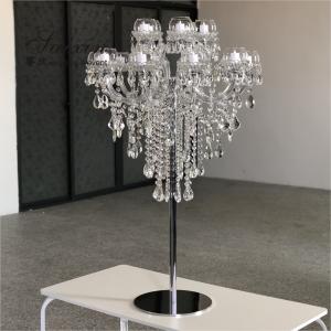 Wholesale Luxury 15 head crystal beaded candle stand for wedding table centerpieces from china suppliers