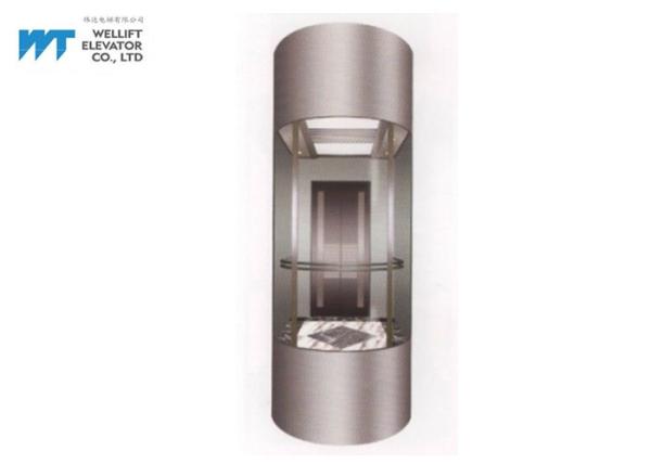 Semi Circular Commercial Glass Elevators , Standard Configuration Machine Room