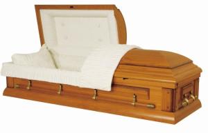 Wholesale Matt Painting Handmade Wooden Coffins , Cremation Caskets With Velvet Interior from china suppliers