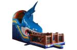 Water Resistant Massive Inflatable Dry Slide Shark Themed 12x4x6.5m