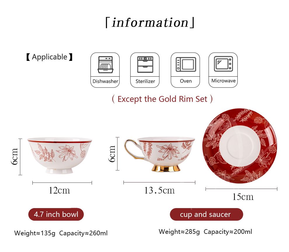 OEM And ODM Red Glaze Christmas Dinnerware Set Ceramic Bowl Porcelain Plate For Presents Occasion