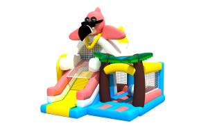 Wholesale Colorful Cute Pink Flamingo Themed Inflatable Combos For Home Backyard from china suppliers