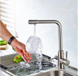 Wholesale 3 Way Kitchen Gooseneck Kitchen Faucet Brass Material With Chrome Plating from china suppliers