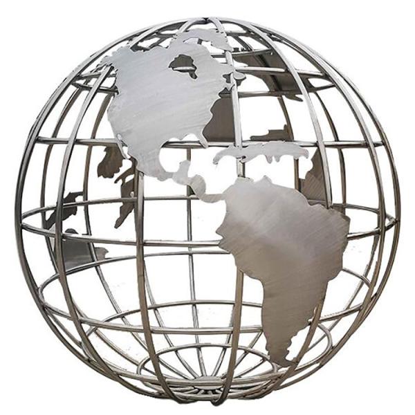 TUV Certified Mirror Polished Stainless Steel Sculpture Big Globe Statue OEM