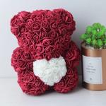 Lovely Gift 30 Colors Artificial Rose Foam Rose Bear On Sale For Christmas