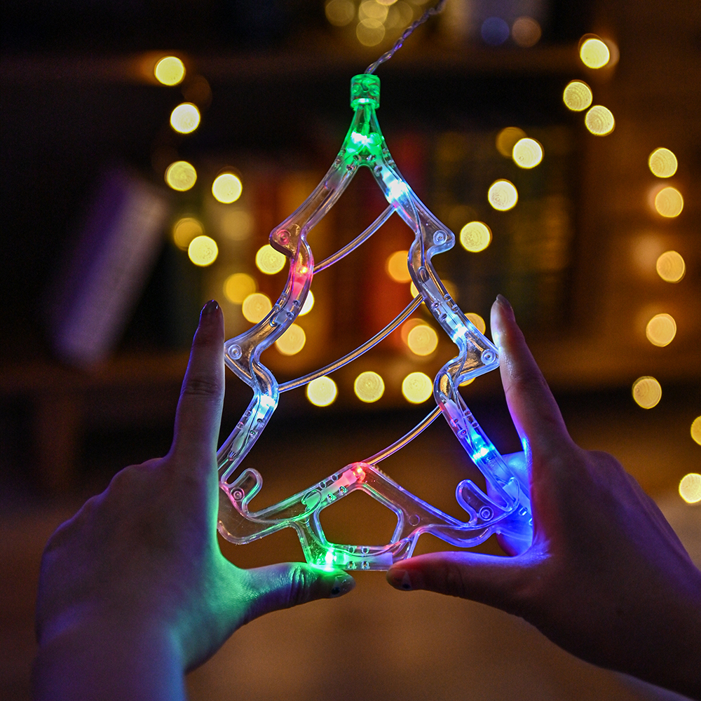 3.5M LED Star Deer Tree Bell 220V 110V Christmas Garland Fairy Curtain String Lights For Home New Year Wedding Party Dec
