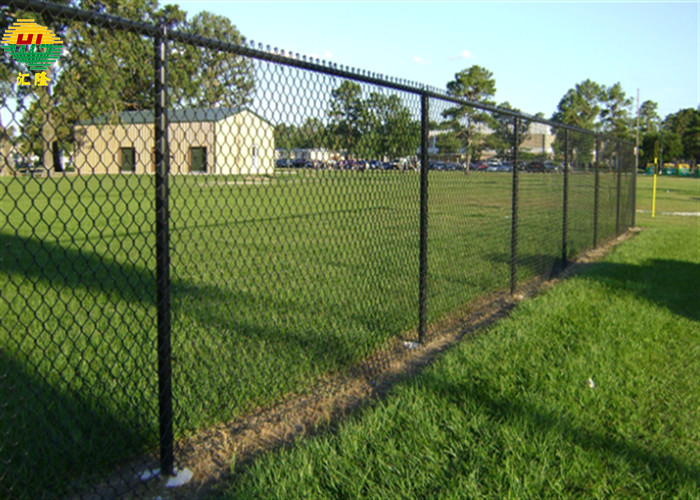 Black Pvc Coated Chain Link Fence Roll 6 Foot H 50ft L