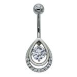 Crystal Water Drop Dancing Diamond Jewelry Belly Dance Chain Piercing Ring