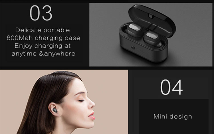 Wireless Bluetooth earphones XG-60S with wireless charging box
