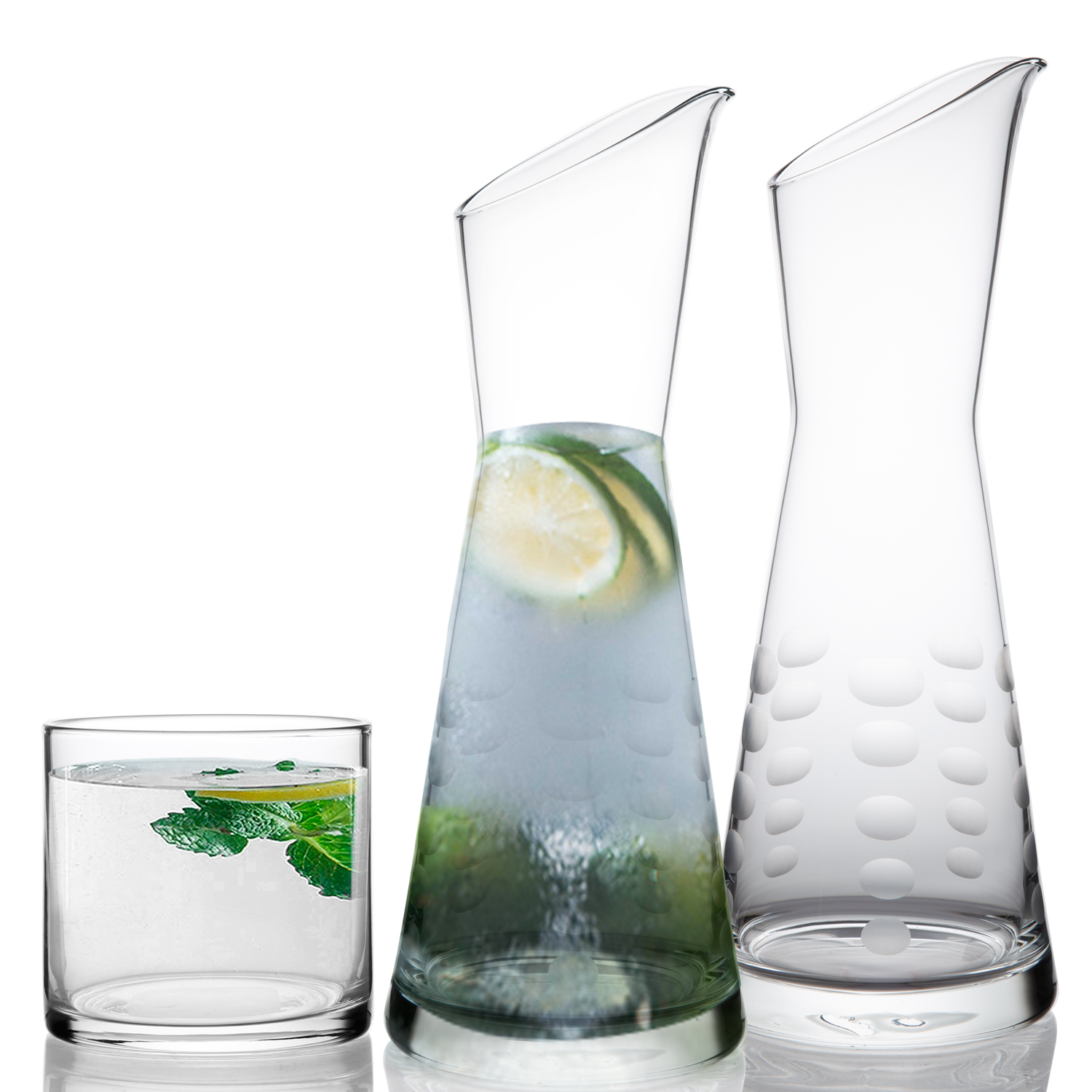 Lead Free Crystal High Quality Handblown Carafe Set with Point Decoration