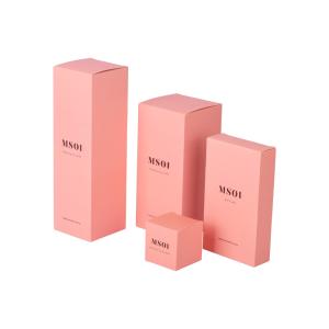 Wholesale Pink Folding Cosmetic Paper Box Packaging Skincare Essential Oil from china suppliers