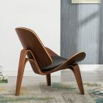 Leisure Modern Solid Wood Chairs With White / Black Color Leather Seats