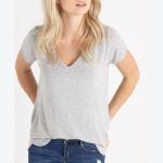 Custom Logo V Neck Clothing T Shirt Women