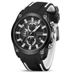 ROHS Mens Quartz Silicone Strap Watches FCC Rubber Strap Chronograph