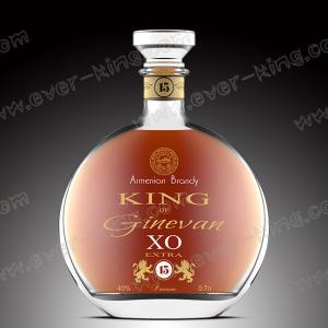 Wholesale Crystal White Flint Glass Brandy Bottle 700ml With Glass Cap from china suppliers