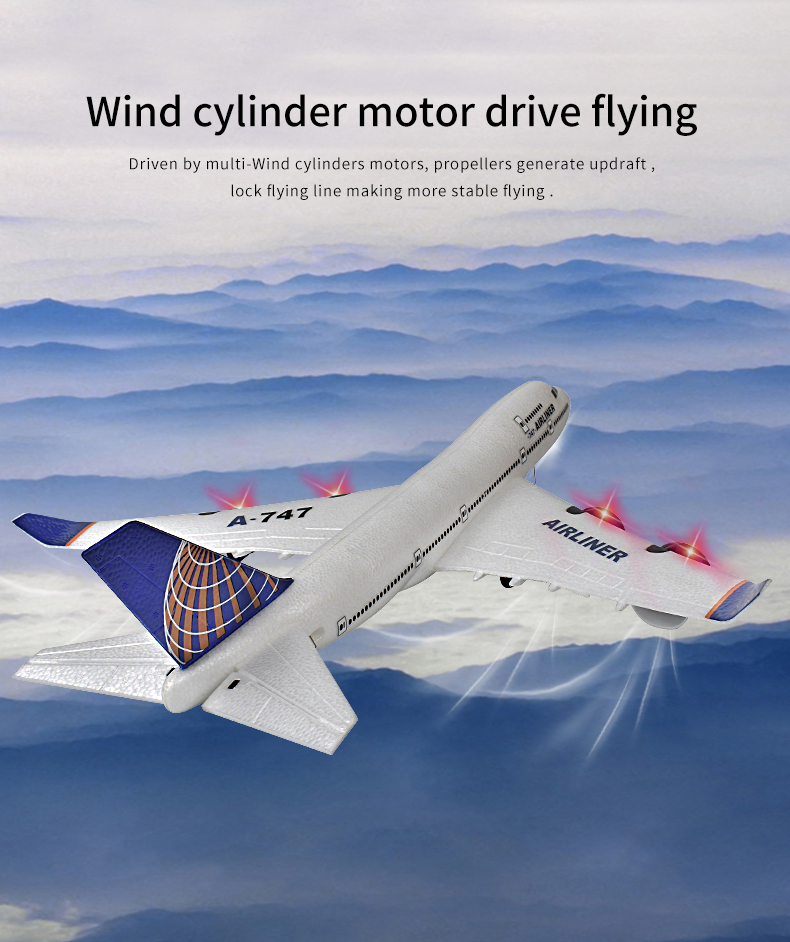 Simulated Remote Controlled Glider 2.4g Fixed Wing Aircraft Ready-to-Go Children's RC Electric Toy Three Passenger Plane