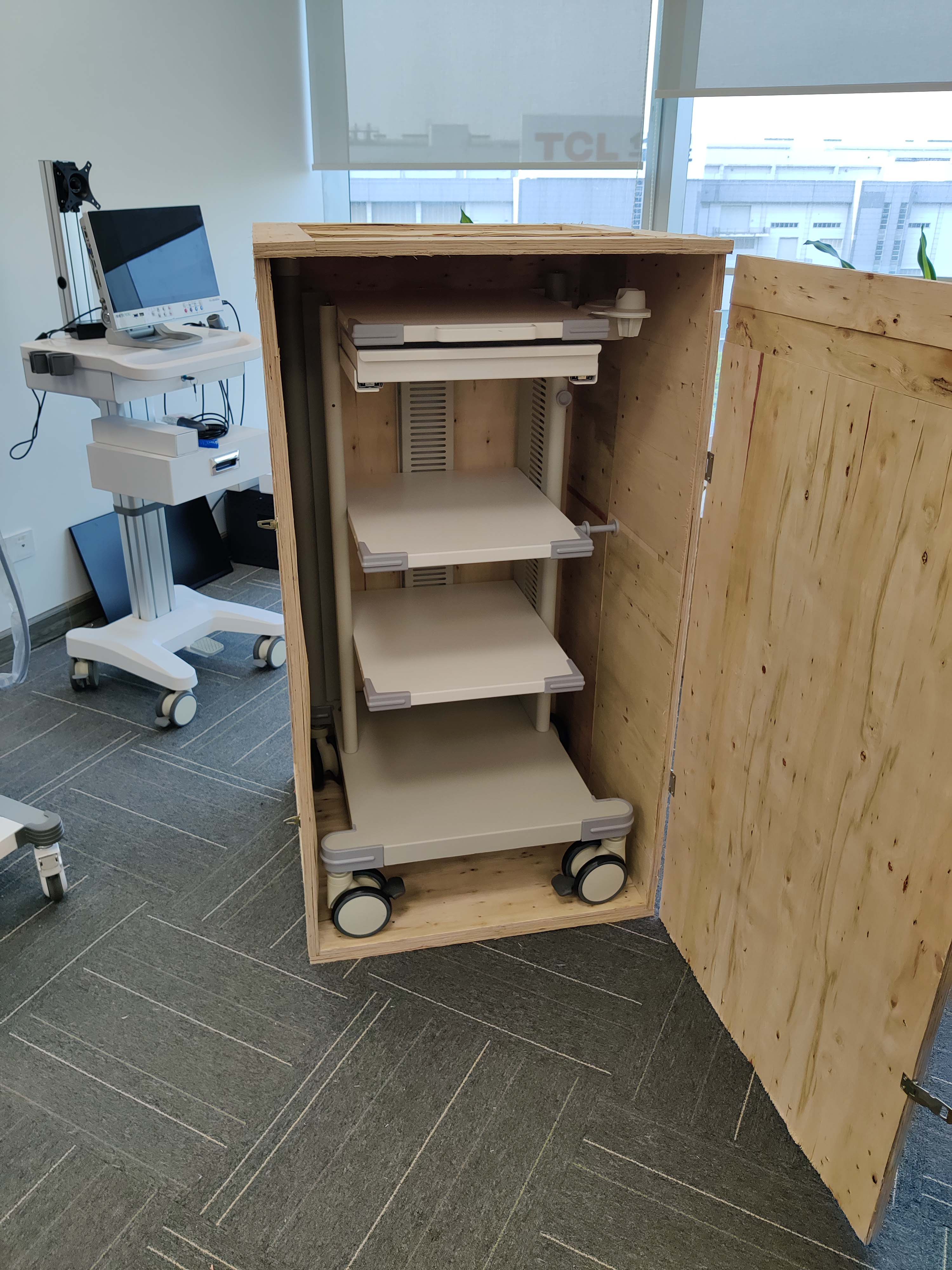 OEM Flexible And Rigid Endoscope Tower Cart For Hospital Use
