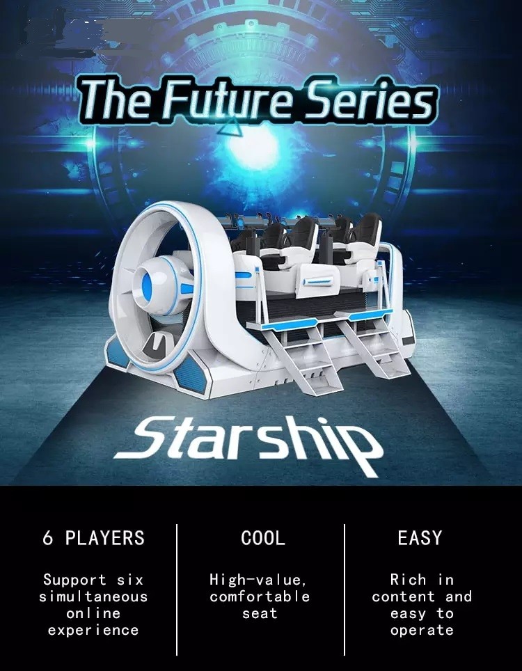 Space Ship 9d Virtual Reality Simulator For Theater 6 Seats 425kg Weight
