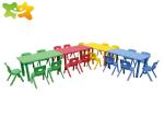 Plastic Kindergarten School Furniture Splayed Shape Type Long Durability Space