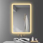 Touch Switch Fashion Round Led Light Wall Full Length Shower Fogless Bedroom
