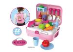 Portable Backpack Kitchen Role Play Toys , Pretend Play Children's Cooking Set