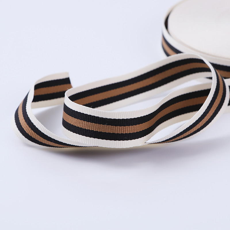 Polyester Tape Thin Striped Soft Webbing Custom Color For Cloth