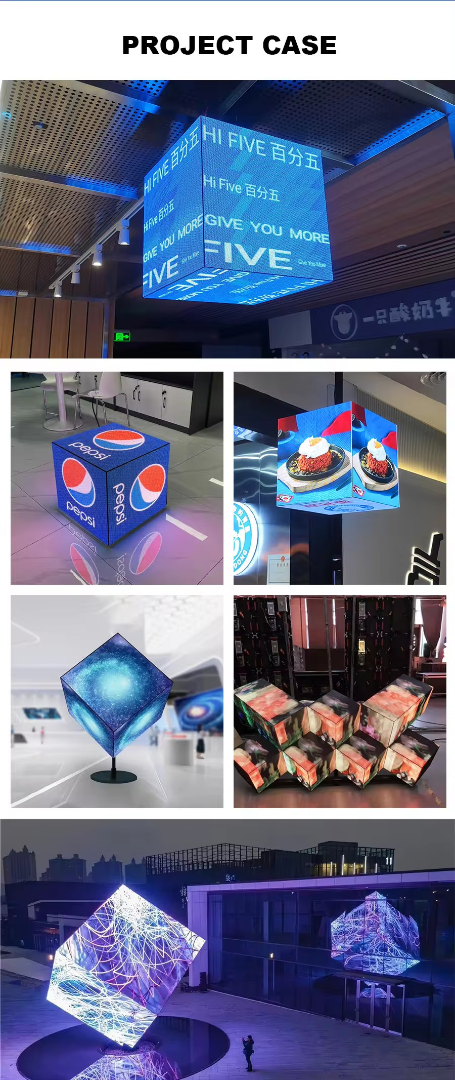 5 Sided P2.5 Outdoor Cube LED Display Screen Cube Video Wall For Exhibition Hall