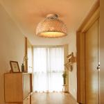 Modern Natural Bamboo Ceiling Lights E27 Minimalism Home wicker rattan ceiling