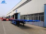 3 Axles Semi 3mm Flatbed Container Trailer Mechanical Suspension