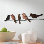 Gnee Garden 6" Height Contemporary Metal Bird Wall Sculpture Indoor