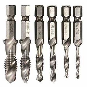 Wholesale 6pcs 1/4 Hex Shank HSS Twist Tap Drill Bit Set M3-M10 For Drilling Tapping Cutting from china suppliers