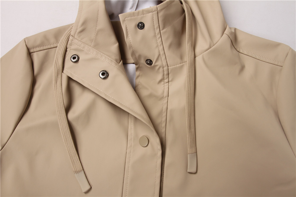 Long Sleeve Casual Womens Longline PU Leather Coat