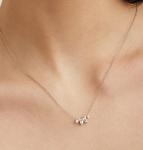 925 Silver 14K Plated Necklace 18" Marquise Topaz Pendant And White CZ Diamonds