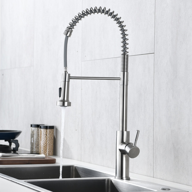 18/10 Stainless Steel Motion Sensor Water Faucet Single Lever Pull Out Kitchen Tap