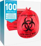 Hazardous Trash Can Liners – Medical Grade No Leak Bags - Biohazard Symbol for