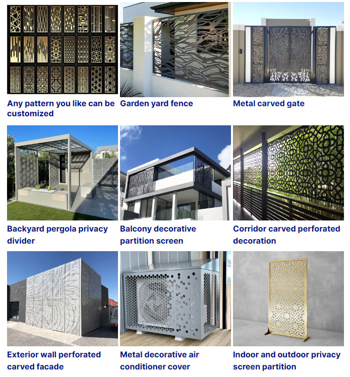 5FT Decorative Outdoor Metal Screen Panels Waterproof Customized