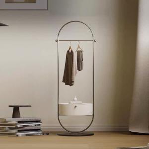 Wholesale Modern Luxury Gold / Silver Floor Coat Rack With Storage Cabinet from china suppliers