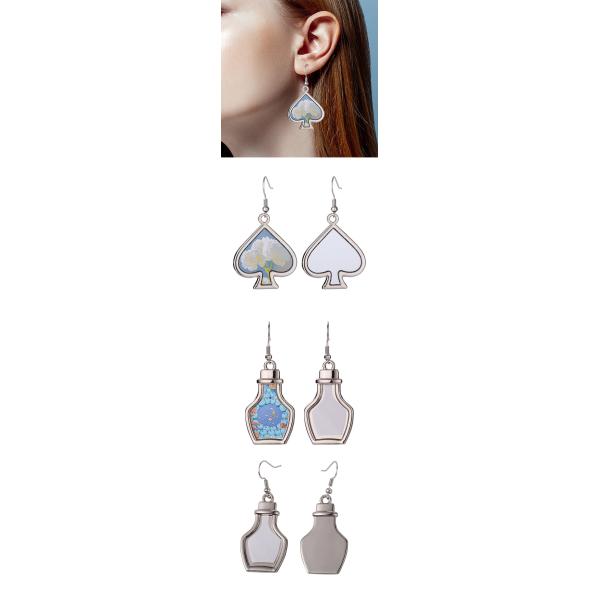 Blank Metal Sublimation Earrings With Metal Insert Custom Sublimation Eardrop For Heat Transfer Printing
