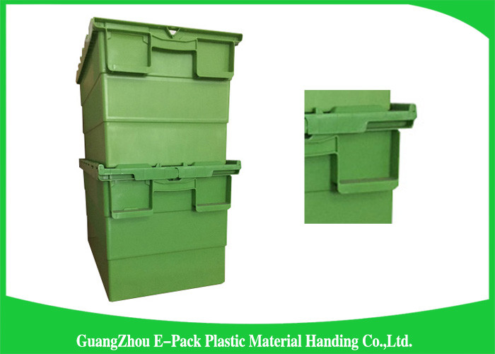 Recyclable Logistic Plastic Attached Lid Containers For Transporting