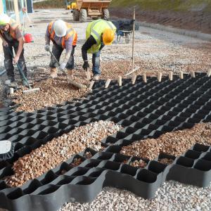 Wholesale OEM Perforated Plastic Gravel HDPE Geocell Ultrasonic Needle Welding from china suppliers
