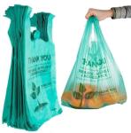 Biodegradable Plastic Grocery Bags - Reusable Supermarket Thank You Shopping