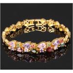 Gorgeous Cubic Zirconia Bracelet for Women Gold Plated Tennis Bracelet
