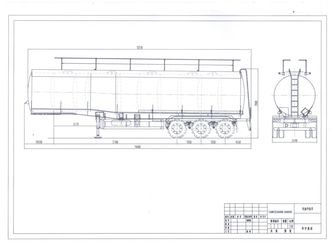 Factory Direct Sales 3/4 Axles 30000-50000L Fuel Oil Tanker Trailer Carbon Steel Trailer
