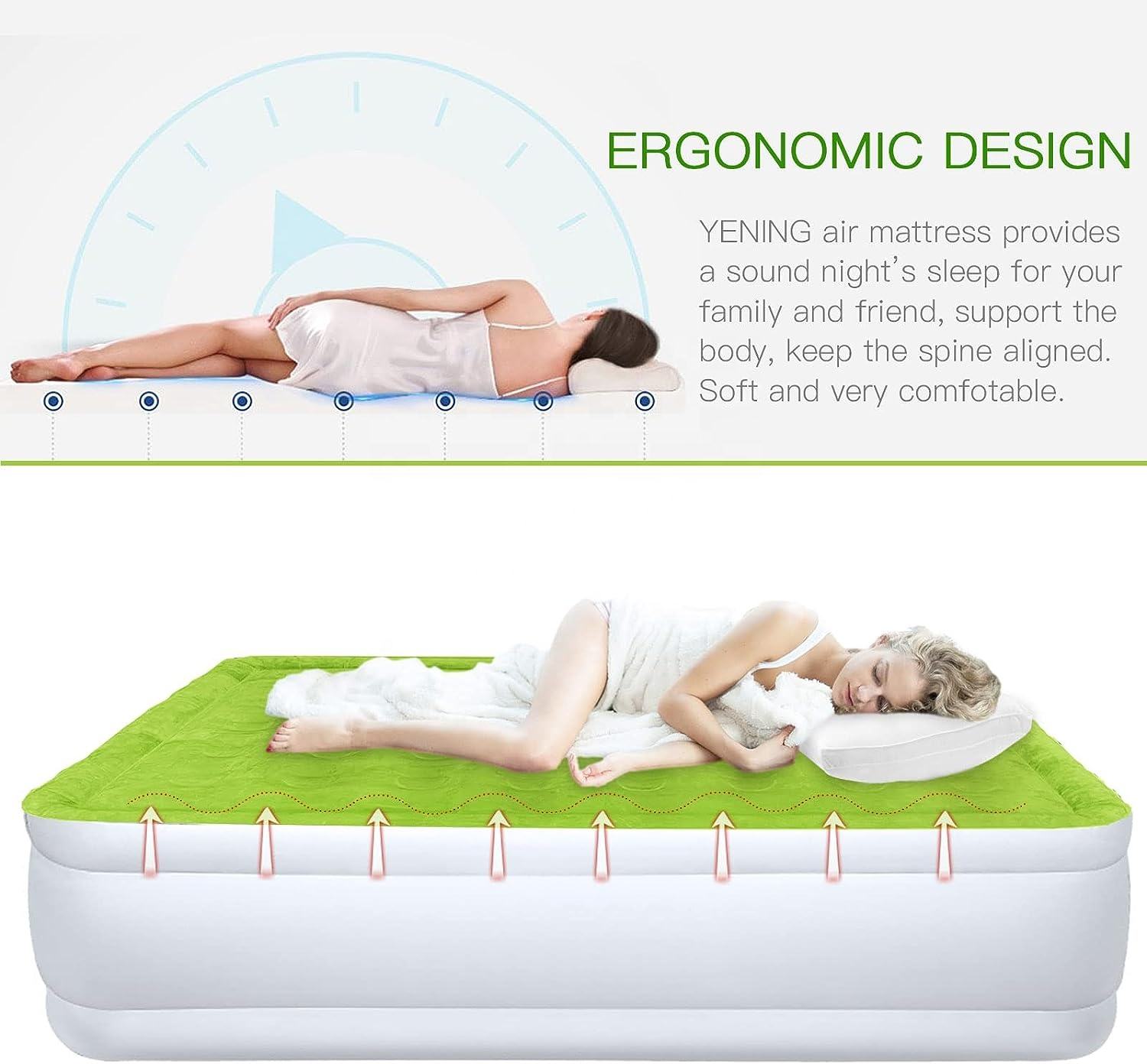 OEM Fold Up Camping Mattress Auto Double Blow Up Mattress With Blower
