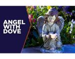 Resin 10.4 Inches Solar Led Angel Garden Stake Light