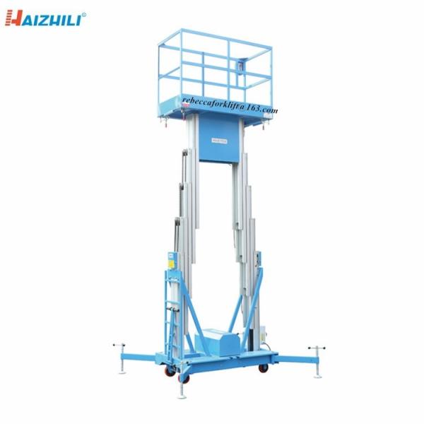 300KG 6M Double Mast Aerial Work Platform , Aluminium Industrial Lifting